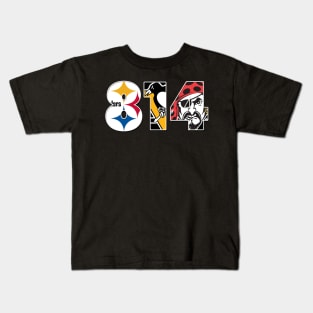 Legendary Sports Teams Of Pittsburgh - Area Code - 814 Kids T-Shirt